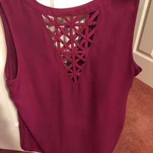 Pink sleeveless blouse